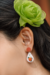 Áo dài Dáng xưa Lạc Hoa Bính - Cam