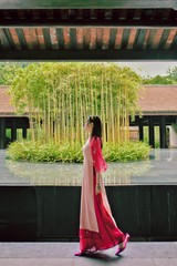 Áo dài Nhật Bình Xuân - Hồng