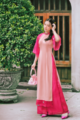 Áo dài Nhật Bình Xuân - Hồng