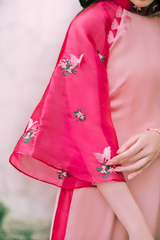 Áo dài Nhật Bình Xuân - Hồng