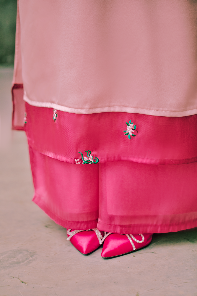 Áo dài Nhật Bình Xuân - Hồng