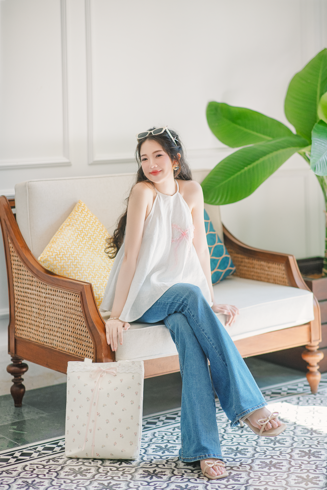 Áo yếm linen Mây Mơ