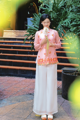 Áo bà ba Cách tân Lạc Hoa Bính - Hồng