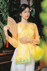 Áo bà ba Cách tân Lạc Hoa Bính - Vàng