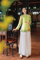Áo bà ba Cách tân Lạc Hoa Bính - Xanh cốm