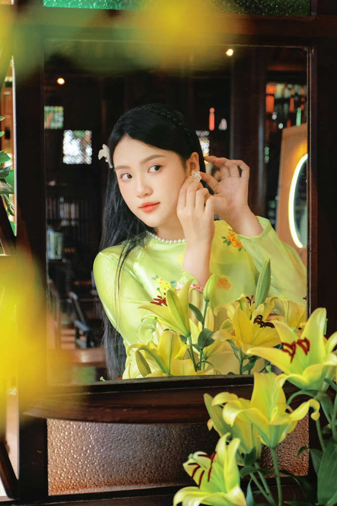 Áo bà ba Cách tân Lạc Hoa Bính - Xanh cốm