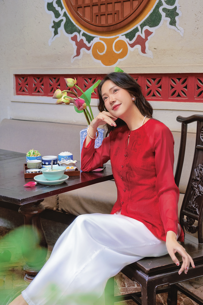 Áo bà ba lụa tơ tằm Phượng Loan - Đỏ