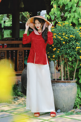 Áo bà ba lụa tơ tằm Phượng Liên - Đỏ