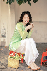 Áo bà ba Cách tân Út Xinh - Xanh cốm