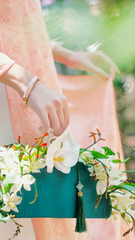 Áo dài Truyền thống Gấm Khuê Gia - Cam ửng
