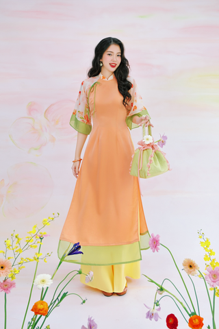 Áo dài Phương Hoa Xuân - Cam ngọt hoa cam
