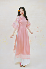 Áo dài Phương Hoa Xuân - Hồng ửng hoa trà
