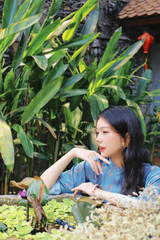 Áo dài gấm dáng suôn Yên Cảnh - Xanh đá