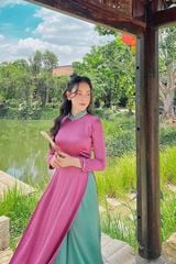 Áo dài Truyền thống Yên Quỳnh - Hồng mận phai