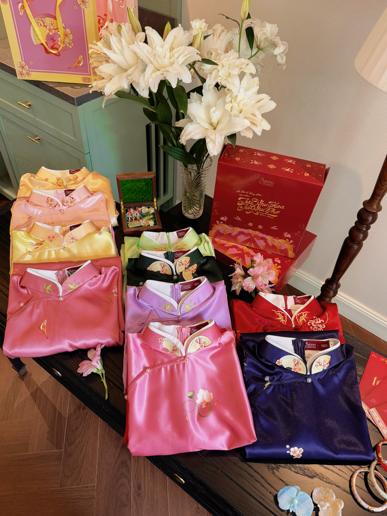 Áo dài tay chẽn Ỷ Xuân Phong - Tím