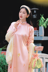 Áo dài tay chẽn Ỷ Xuân Phong - Hồng ửng