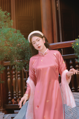 Áo dài tay chẽn Ỷ Xuân Phong - Hồng vỏ đỗ