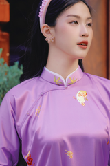 Áo dài tay chẽn Ỷ Xuân Phong - Tím