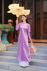 Áo dài tay chẽn Ỷ Xuân Phong - Tím