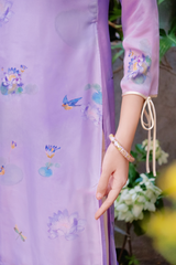 Áo dài cách tân Xuân Y - Súng tím én xanh