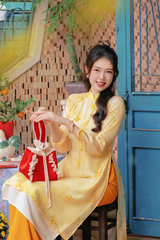 Áo dài cách tân Xuân Y - Thị vàng mai nở