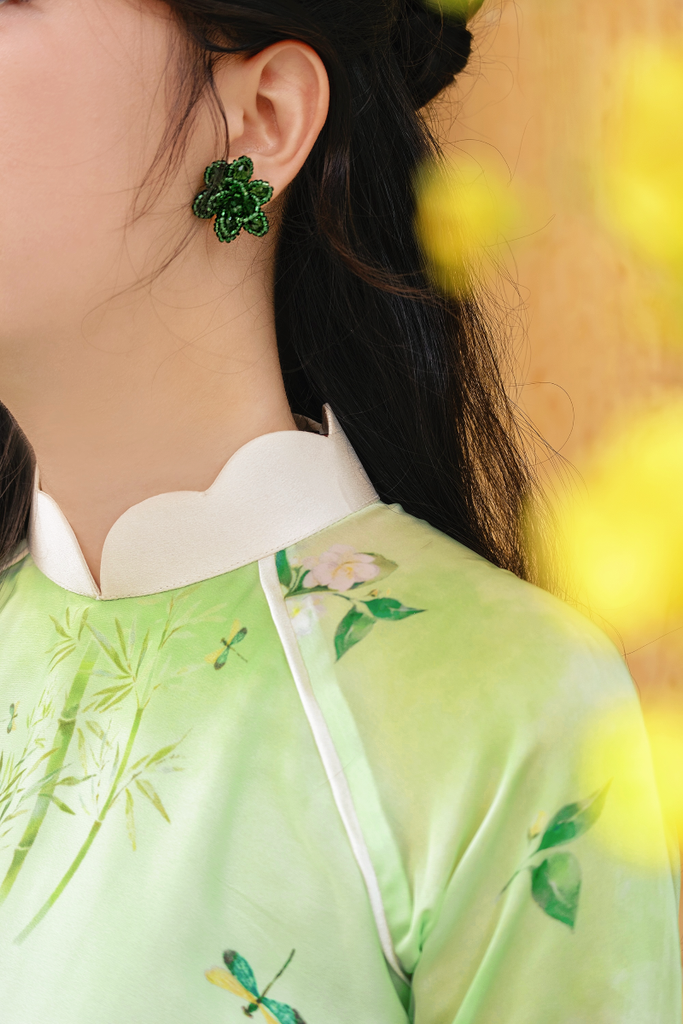 Áo dài cách tân Xuân Y - Trúc xanh hoa nhài