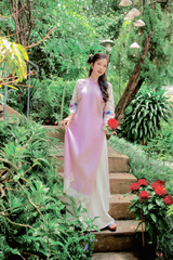 Áo dài linen Thanh Cẩm cổ đứng