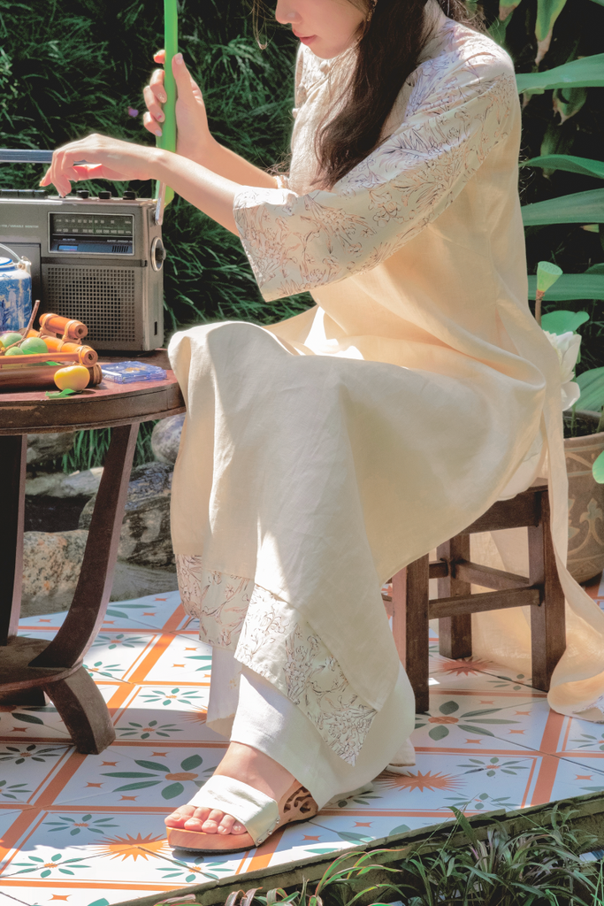Quần linen Trúc Chi có túi - Trắng