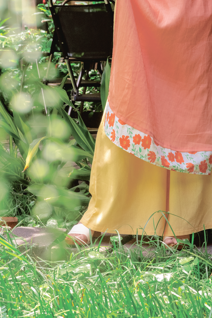 Áo dài linen Thanh Đài cổ đứng