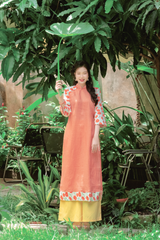 Áo dài linen Thanh Đài cổ đứng