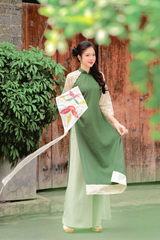 Áo dài linen Thanh Diệp cổ đứng