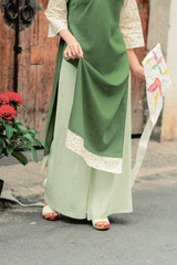 Áo dài linen Thanh Diệp cổ đứng