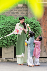 Áo dài linen Thanh Diệp cổ đứng