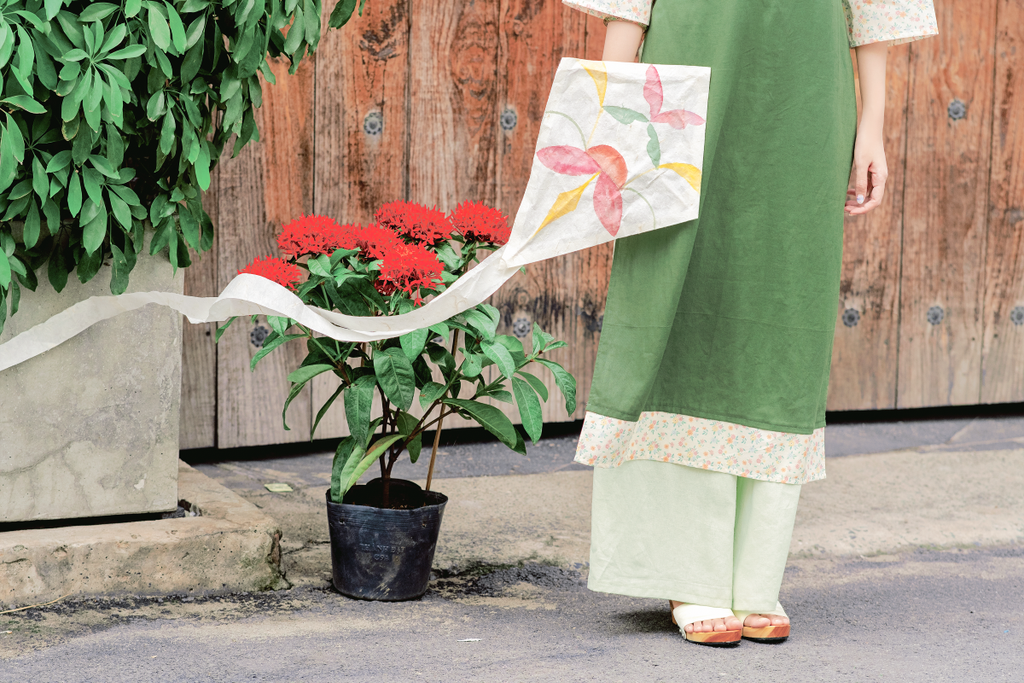 Áo dài linen Thanh Diệp cổ đứng