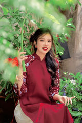 Áo dài linen Thanh Đoan cổ đứng