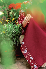 Áo dài linen Thanh Đoan cổ đứng