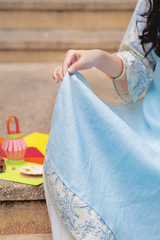 Áo dài linen Thanh Dung cổ đứng