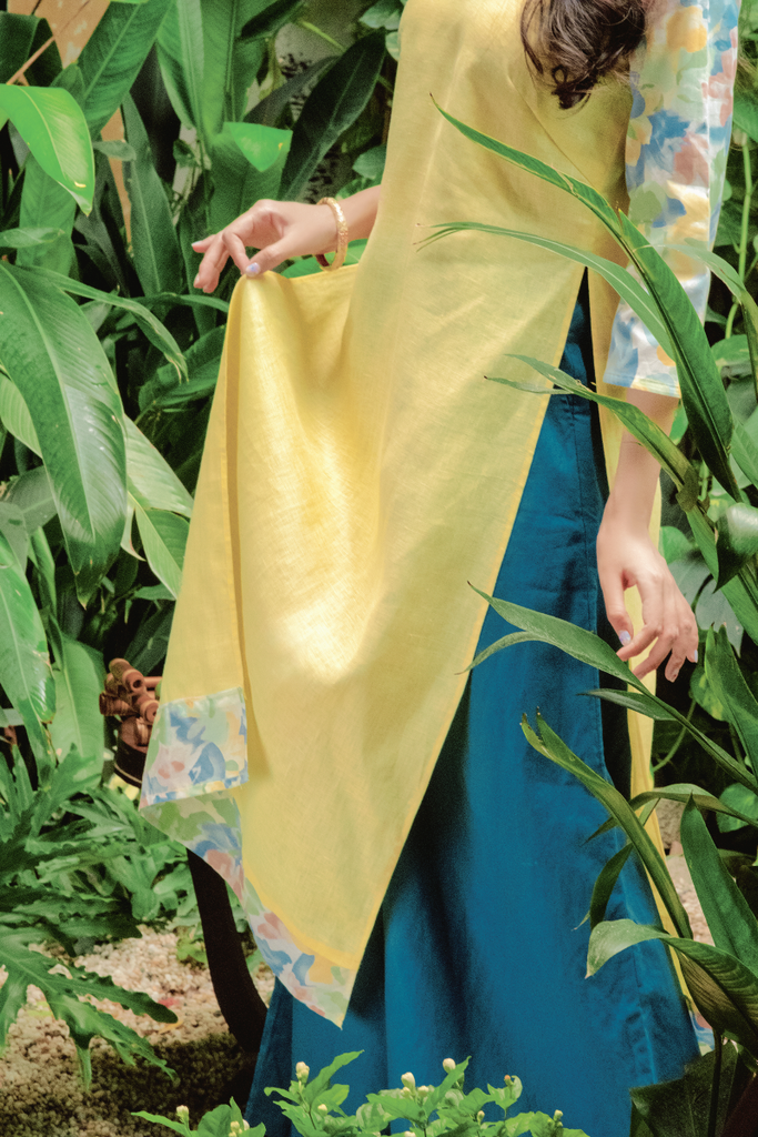 Áo dài linen Thanh Hạ cổ đứng