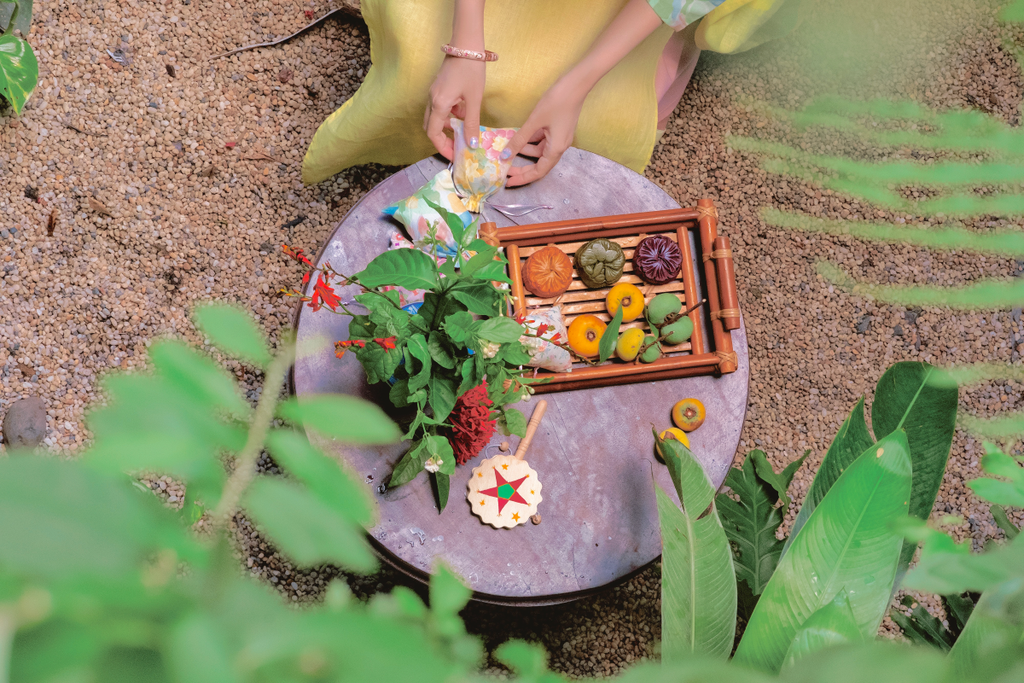 Áo dài linen Thanh Hạ cổ tròn