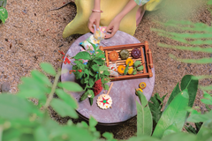 Áo dài linen Thanh Hạ cổ tròn