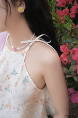 Áo yếm linen Hồng trà - Hạt sen