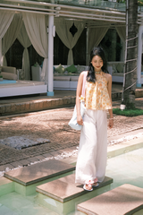 Áo yếm linen Hồng trà - Mật ong