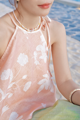 Áo yếm linen Hồng trà - Mochi đào