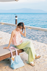 Áo yếm linen Hồng trà - Mochi đào