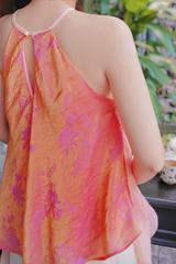 Áo yếm tơ nhũ Trà lụa - Hồng mận