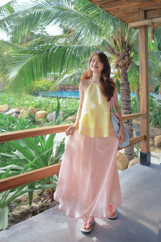 Chân váy tơ Thạch sương mai - Thạch ổi
