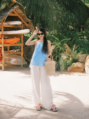 Áo yếm tơ nhũ Trà lụa - Mây soda