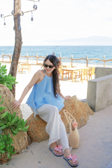 Áo yếm tơ nhũ Trà lụa - Mây soda