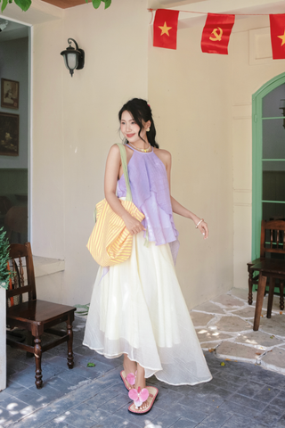 Áo yếm tơ nhũ Trà lụa - Thạch nho