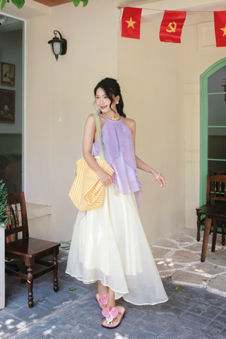 Chân váy tơ Thạch sương mai - Thạch lê